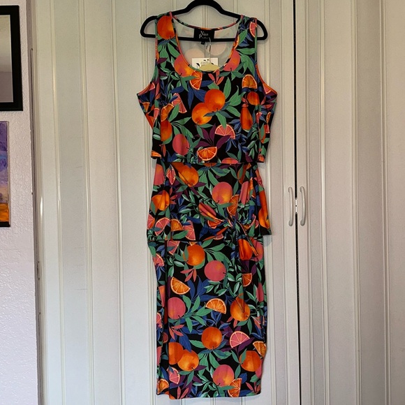 NWT NINA PARKER TROPICAL FRUIT SKIRT & CROP TOP SET 2X - Picture 2 of 10